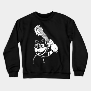 Cat With a Bat Crewneck Sweatshirt